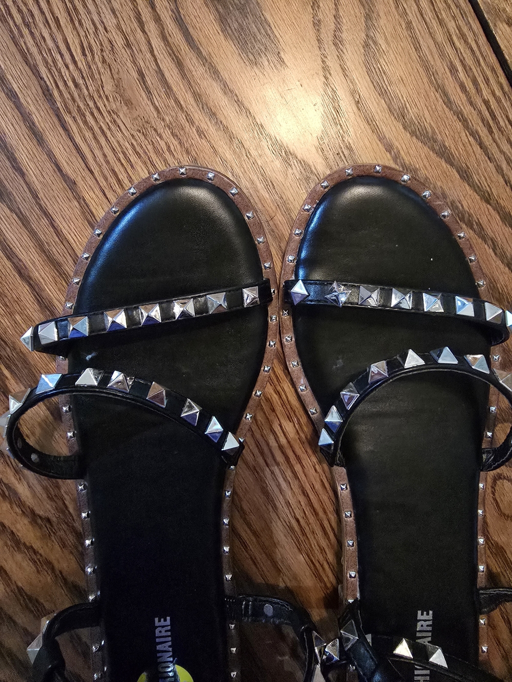 Cushionaire Black Studded Ankle-Strap Women's Sandals Size 9 - Picture 3 of 5